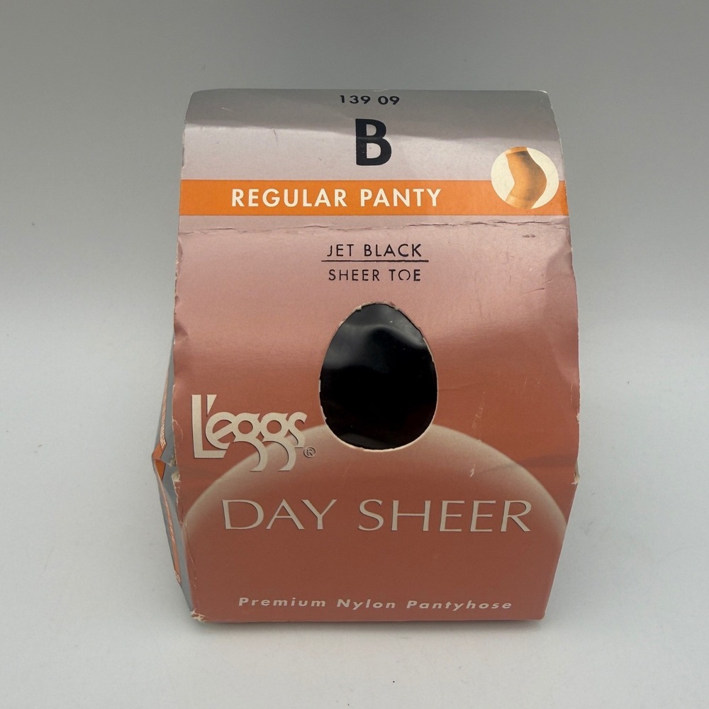 L'eggs Day Sheer Pantyhose Women Size B Jet Black Regular Panty Sheer Toe 139 09